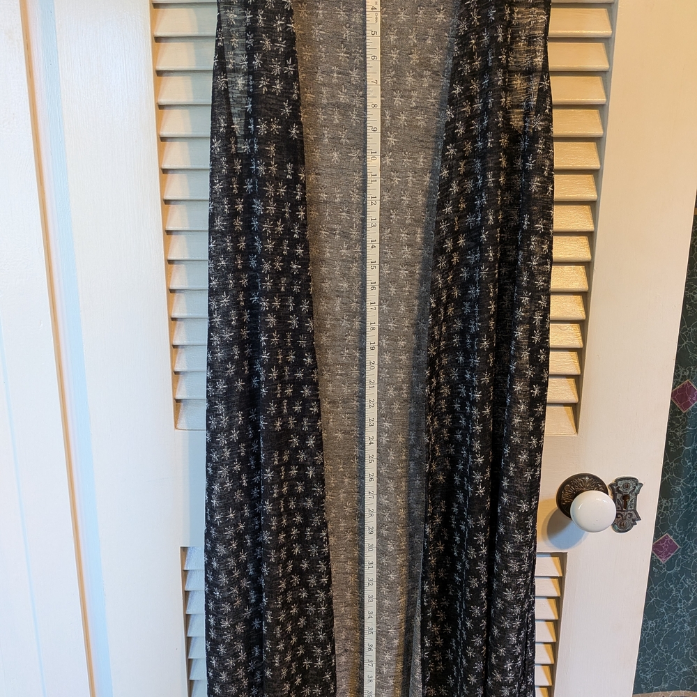 LulaRoe "Joy" Black and White Patterned Longline Vest